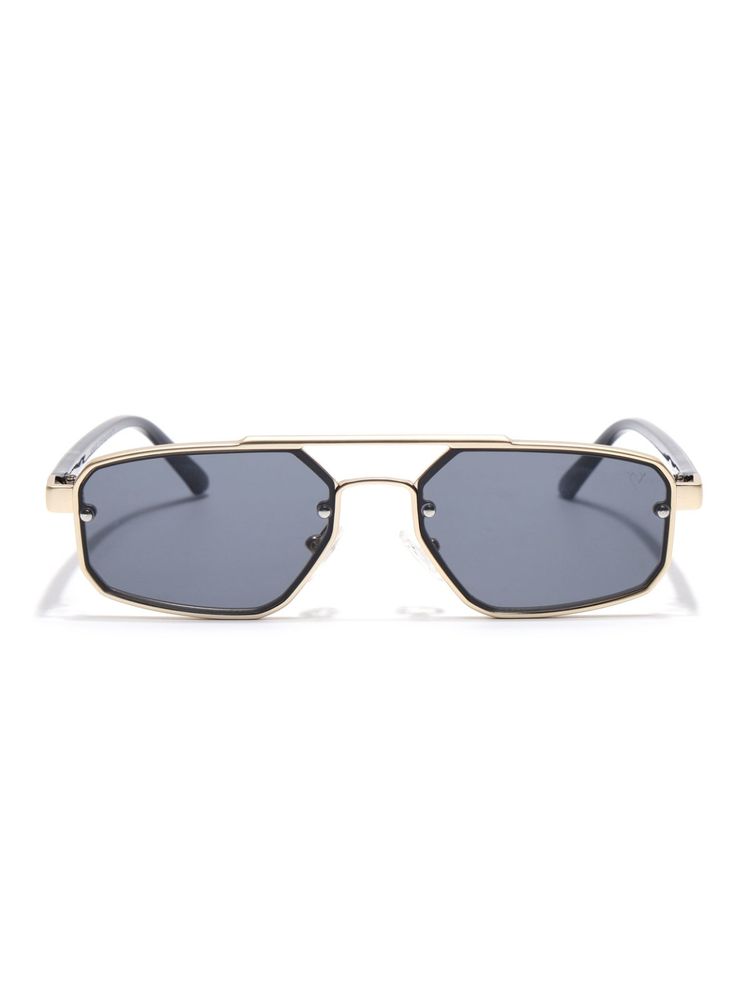 Voyage Unisex Black Lens with Golden Frame Rectangle Polarized Sunglasses (MG6840) (54)-image-41