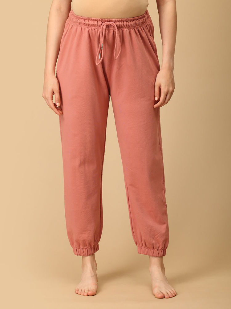 The Mom Store Pink Solid Regular Fit Joggers-picture-14
