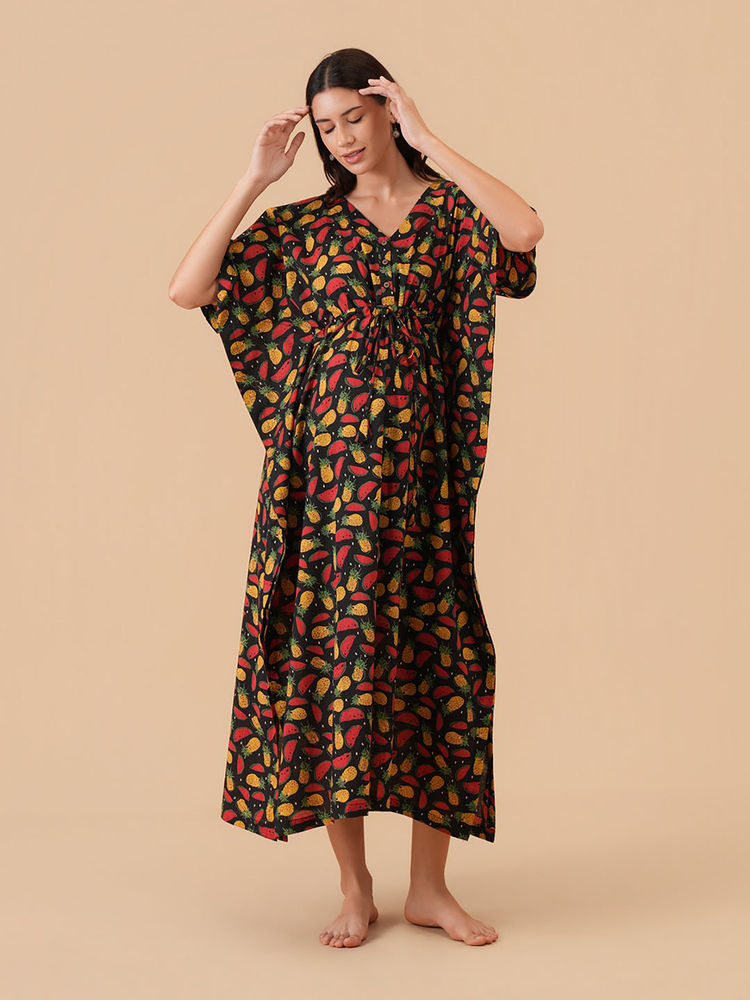 The Mom Store Multi-Color Printed Relaxed Fit Kaftan Dress-picture-16