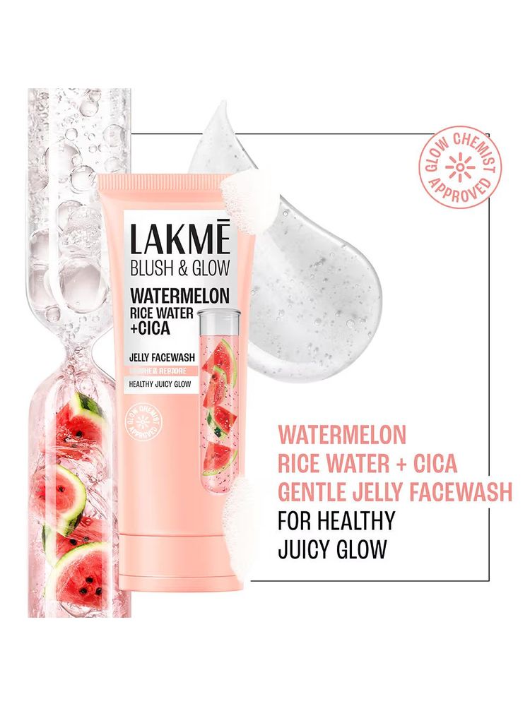 Lakme Blush & Glow Jelly Facewash With Watermelon Rice Water-image-14