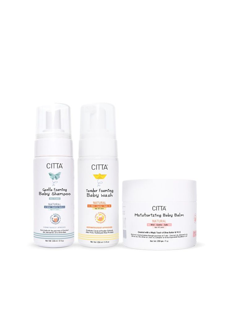 Citta Foaming Baby Shampoo + Baby Balm & Baby Wash (Pack Of 3)