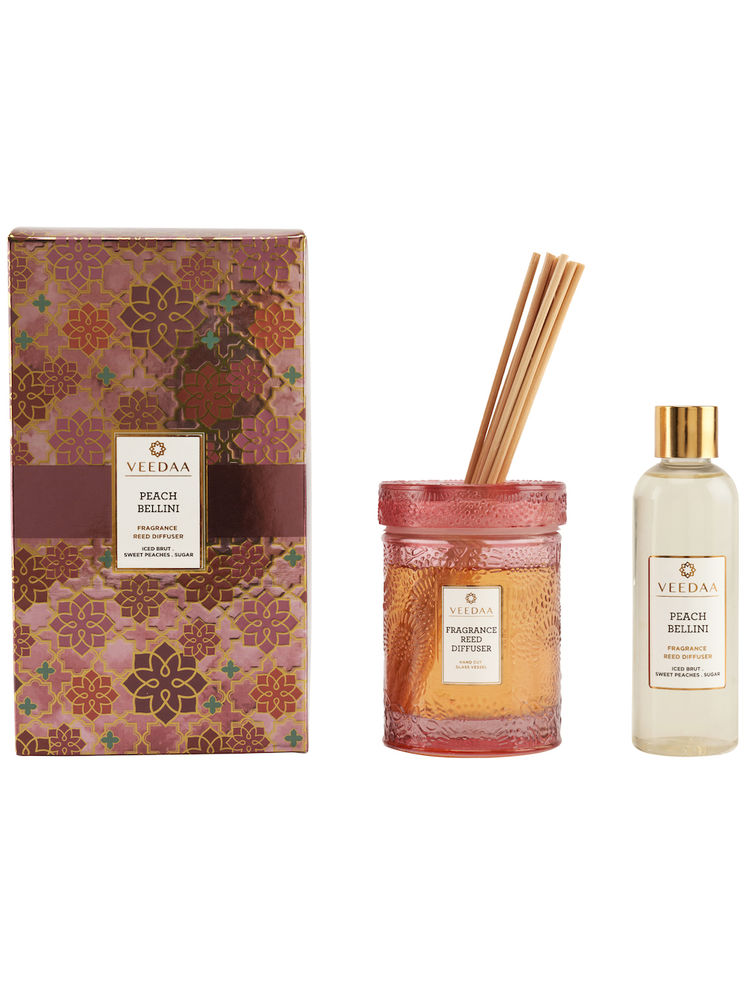 Veedaa Candles Peach Bellini Reed Diffuser Set-image-5