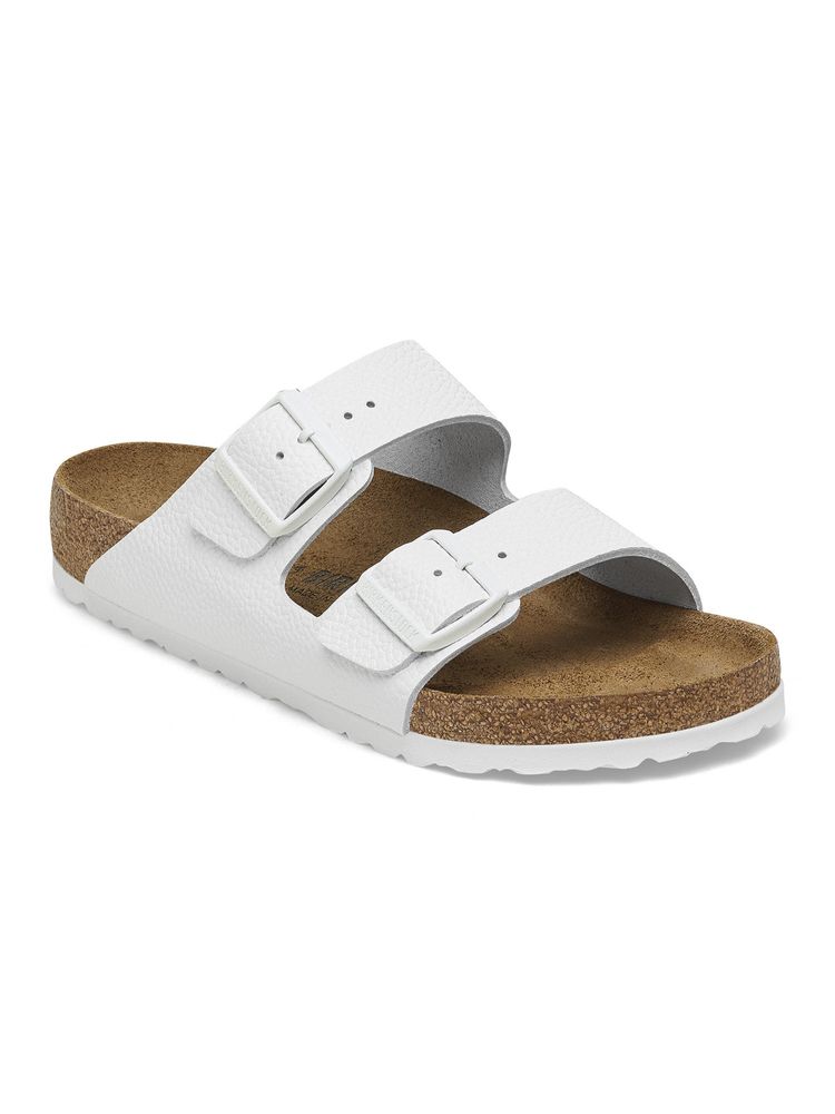 Birkenstock Arizona Unisex White Natural Leather Two Strap Sandals-image-44