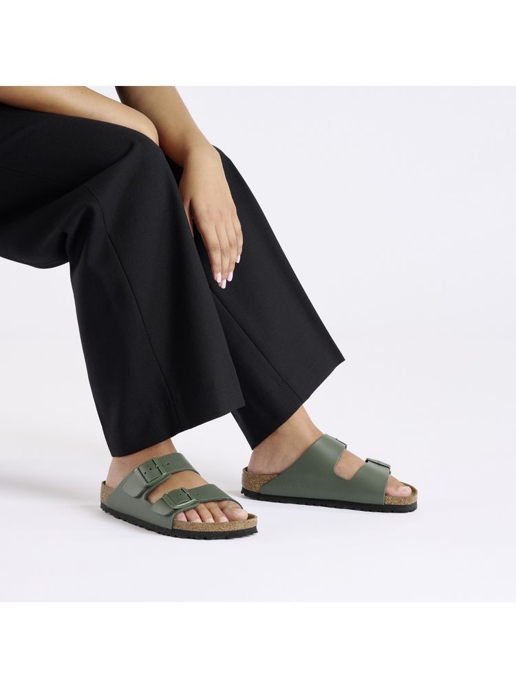 Birkenstock Arizona Unisex Green Natural Leather Two Strap Sandals-image-19