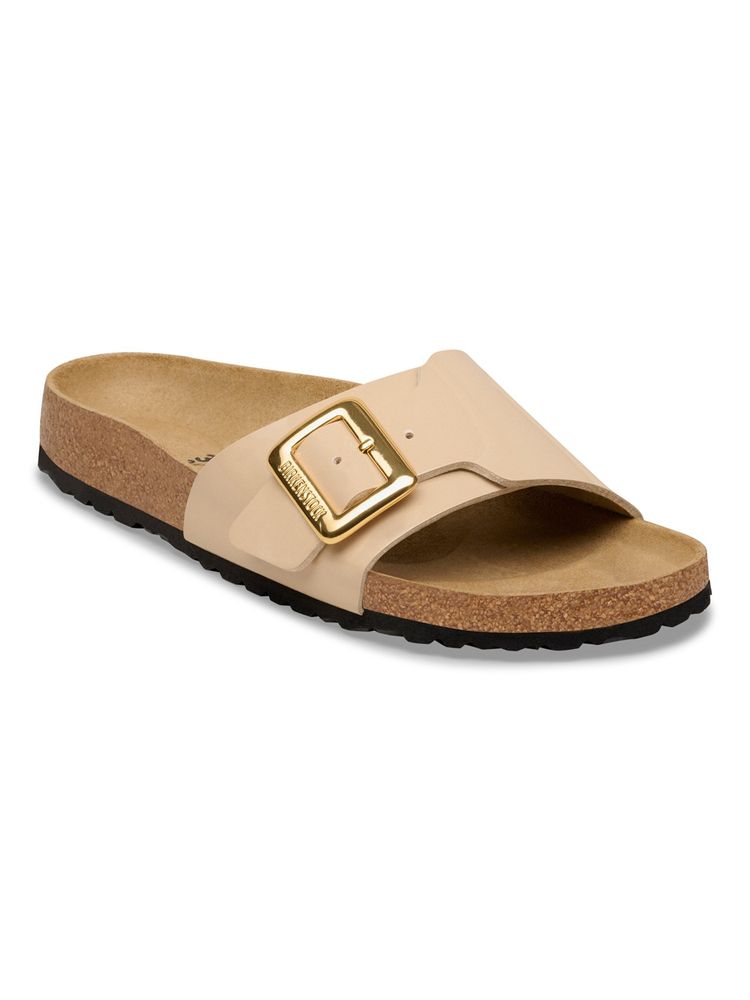 Birkenstock Catalina Cushion Buckle Women Beige Birko-Flor One Strap Sandals-image-39
