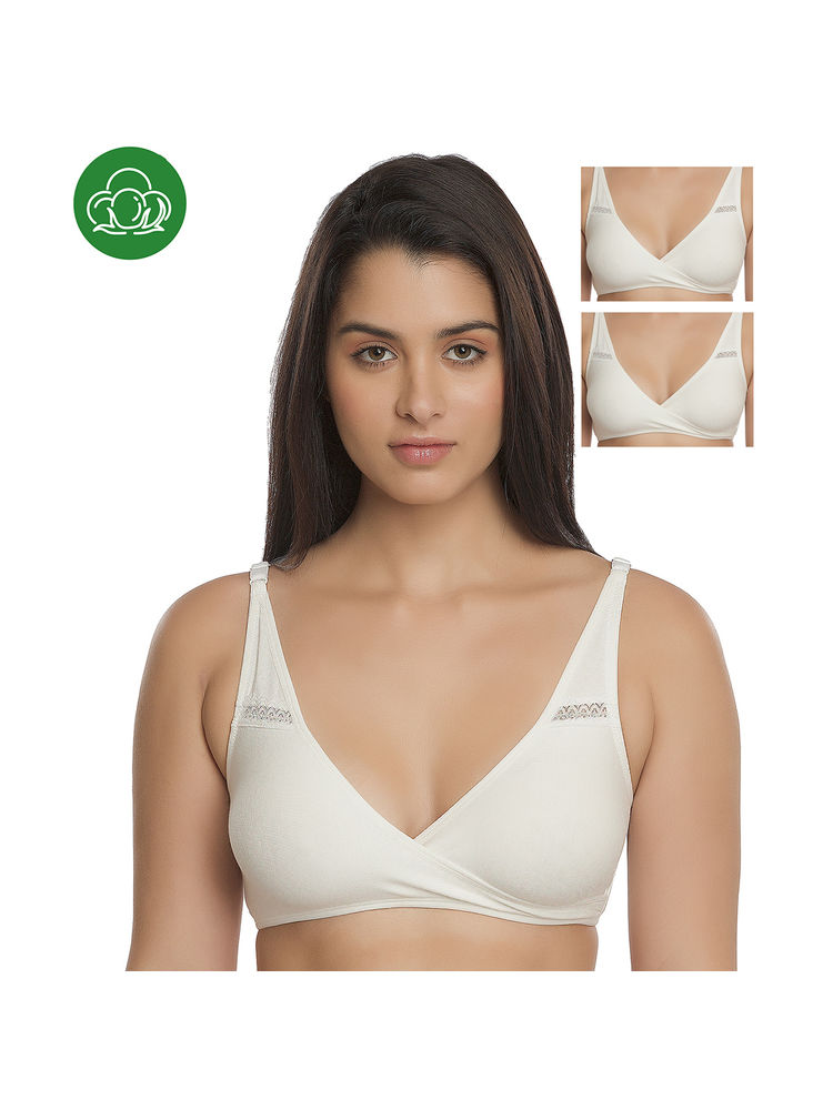 Inner Sense Organic Antimicrobial Sleeping/Feeding Bra Pack Of 3 - White-picture-17