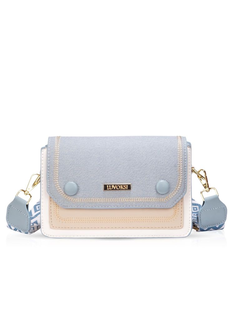 LUVOKSI Blue Colorblock Sling Bag (Medium)-picture-13
