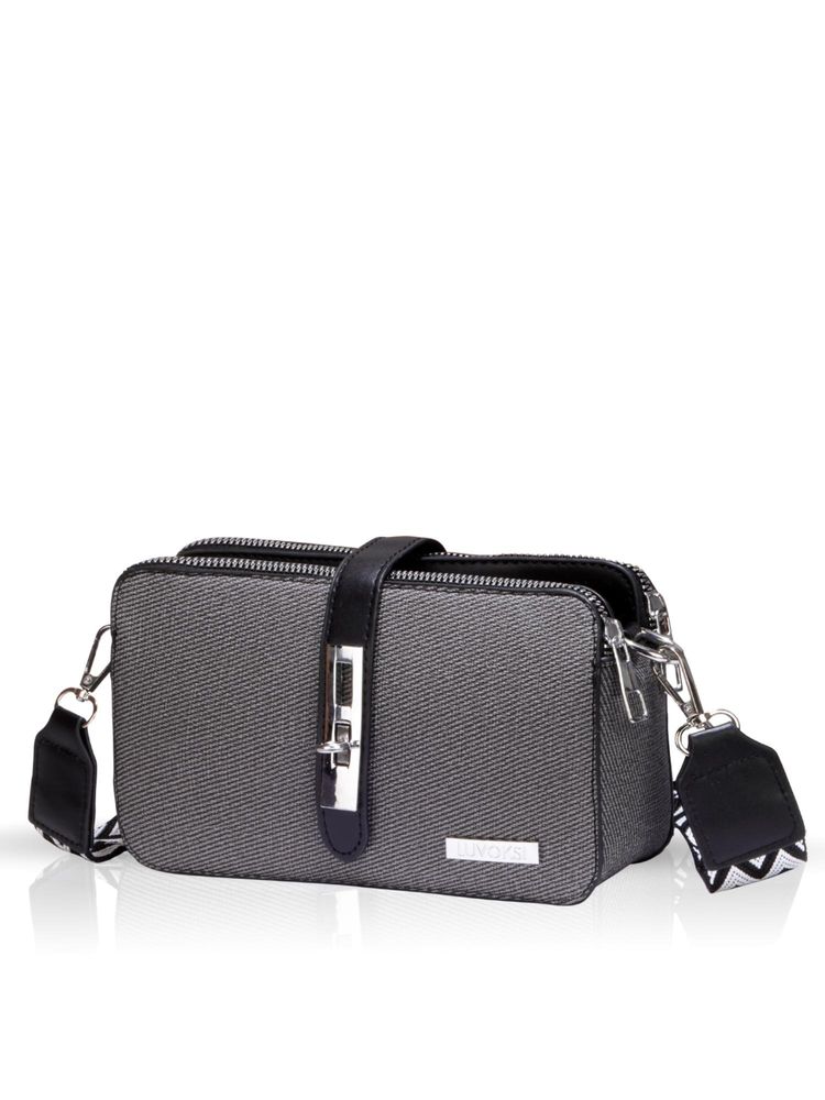 LUVOKSI Black Textured Sling Bag (Medium)-picture-45