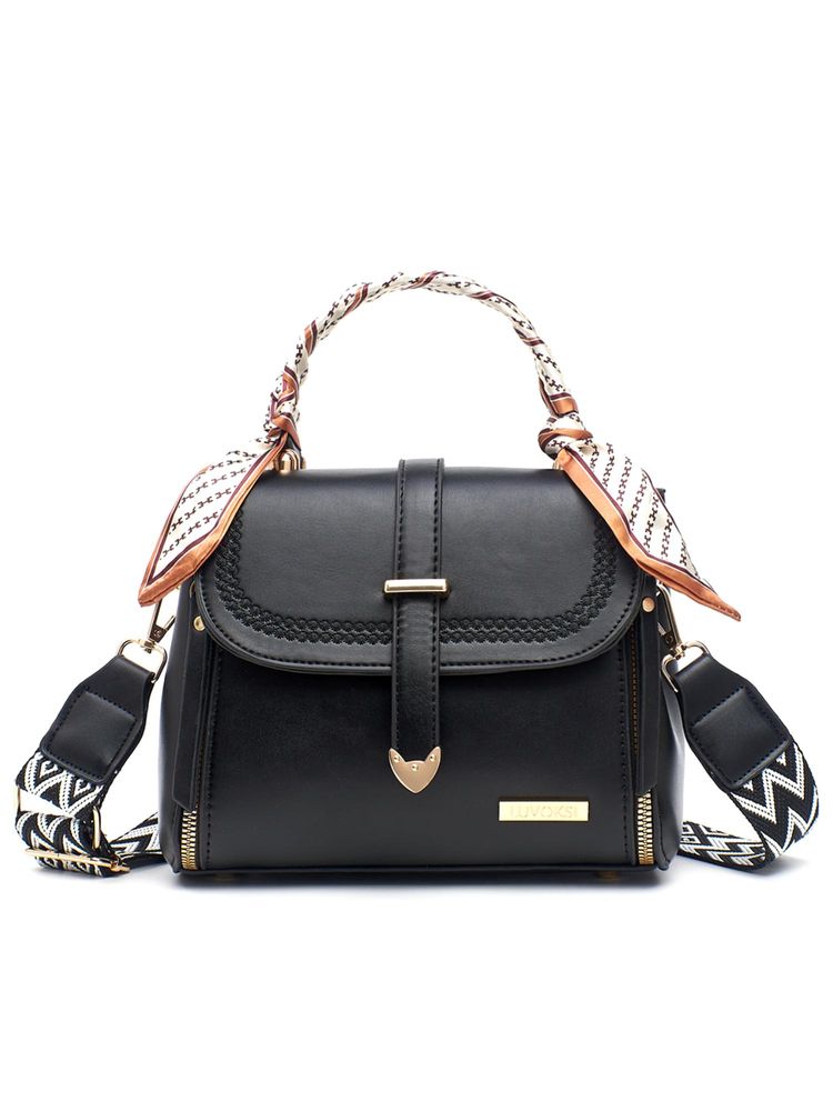LUVOKSI Black Solid/Plain Sling Bag (Medium)-image-41