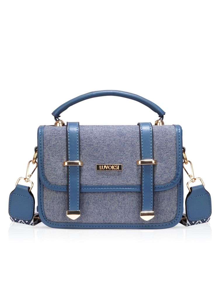 LUVOKSI Blue Textured Sling Bag (Medium)-picture-40