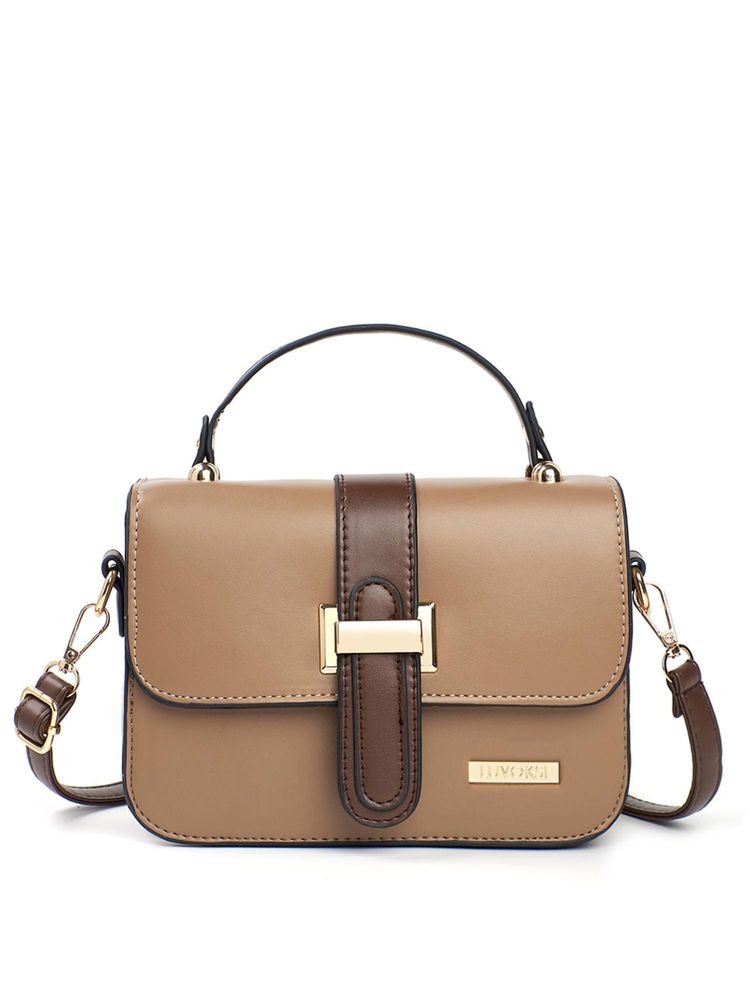 LUVOKSI Brown Solid/Plain Sling Bag (Medium)-picture-11