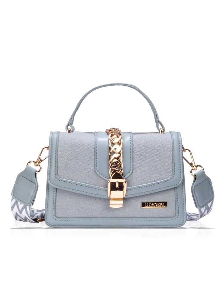 LUVOKSI Blue Textured Sling Bag (Medium)-picture-41