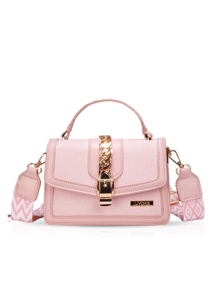 LUVOKSI Pink Textured Sling Bag (Medium)-image-3
