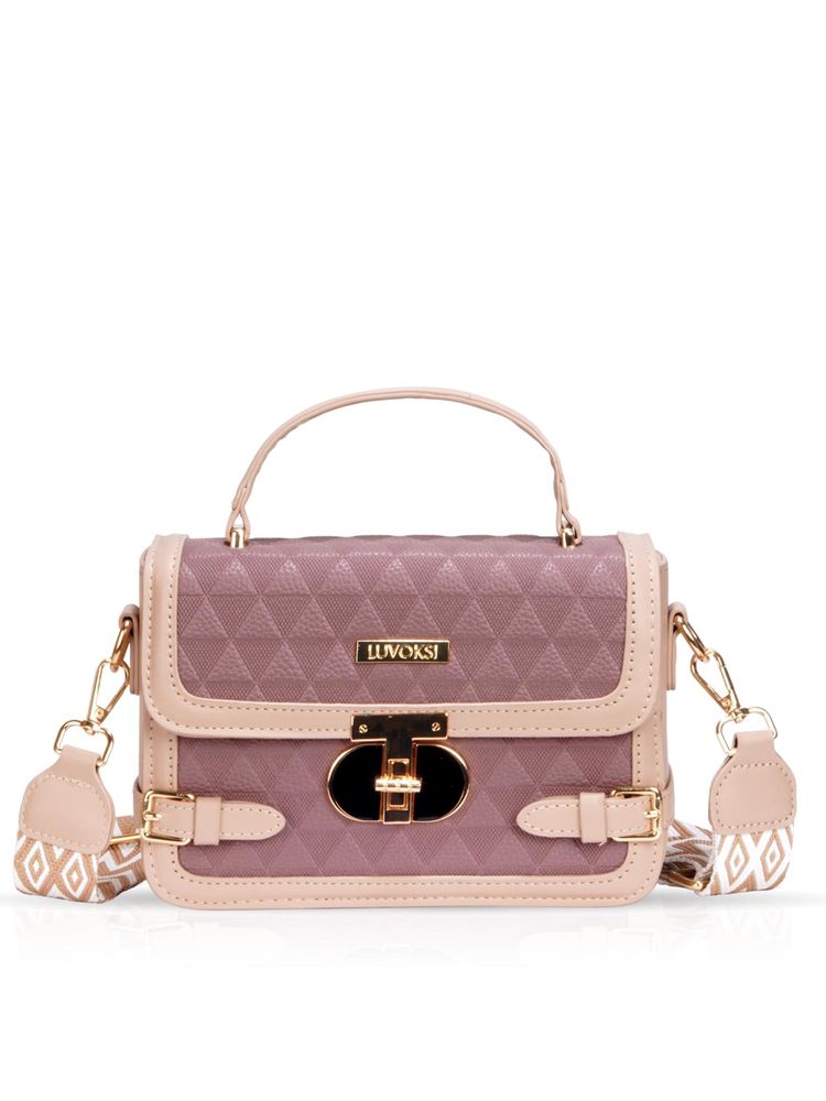 LUVOKSI Mauve Textured Sling Bag (Medium)-picture-14