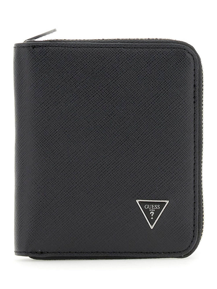 guess fashion Guess Men Black Textured Milano Zip Around Wallet-picture-12