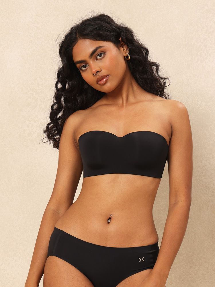 Krvvy Black Premium Padded Strapless Convertible Multi-Way Seamless Bra-picture-21