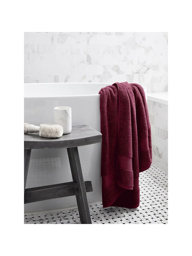 Amouve Bath Towel, Luxurious & Super Absorbent, 700 GSM, Burgundy (L)-picture-13