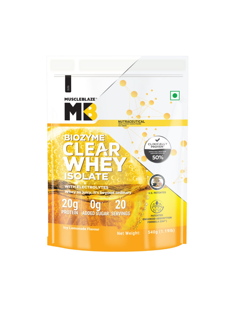 MuscleBlaze Biozyme Clear Whey Protein Isolate - Icy Lemonade