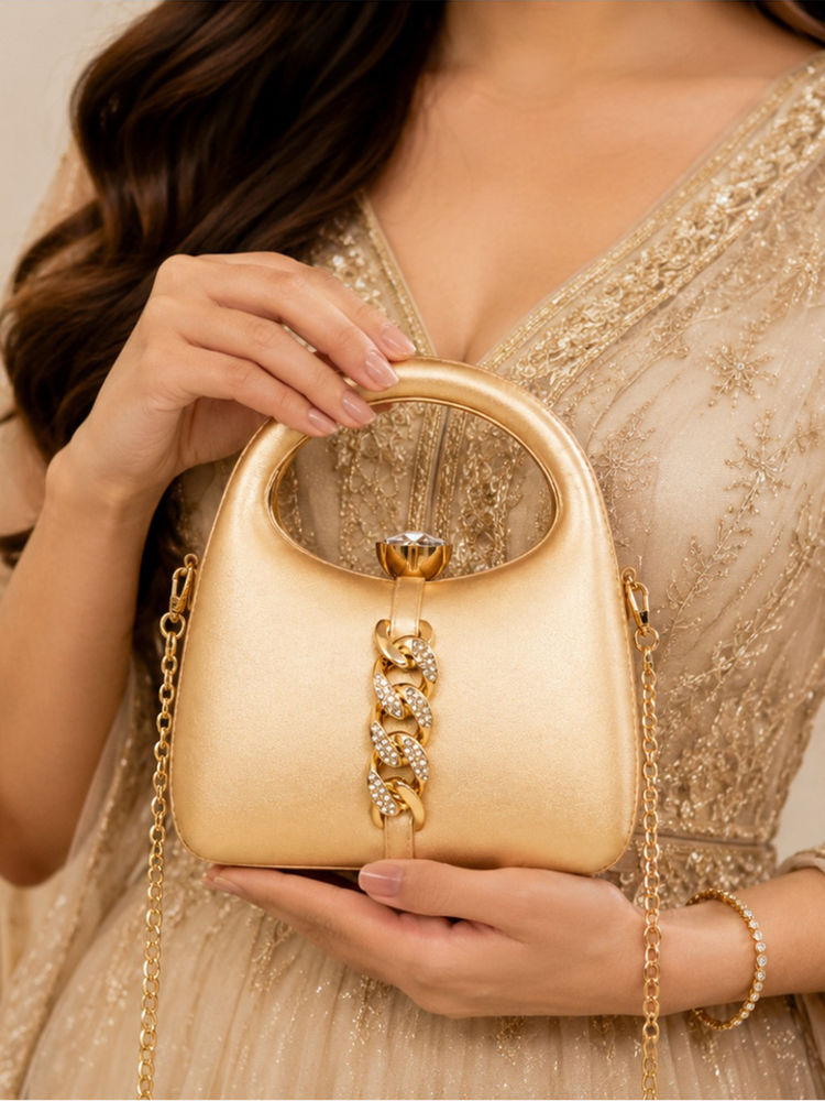 Fabbhue Women's Solid Clutch with Detachable Strap-picture-19