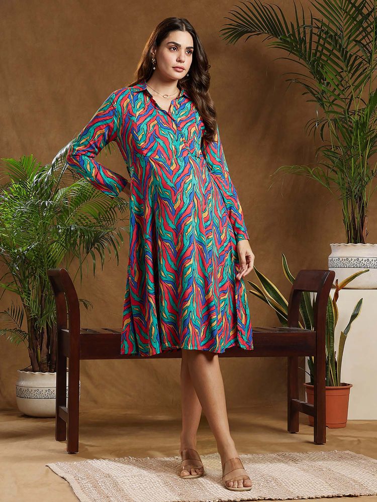 MomToBe Abstract Swirl Print Maternity Dress-picture-14