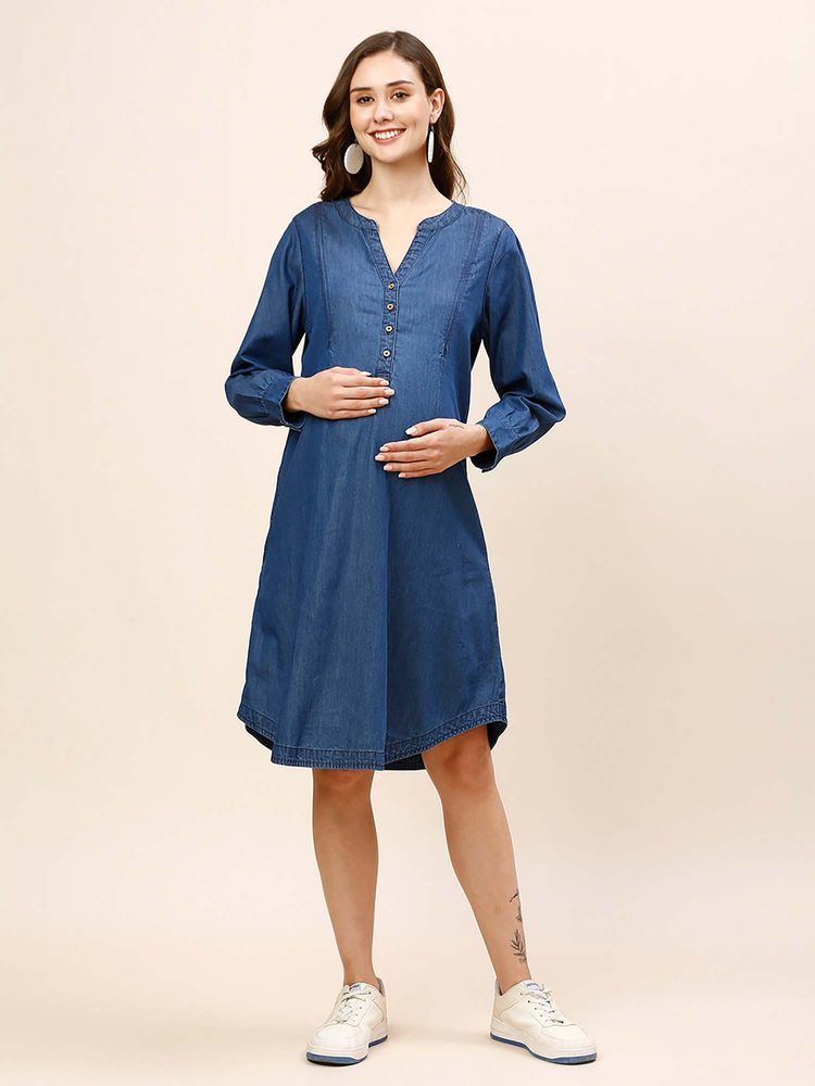 MomToBe Womens Maternity Denim Dress-picture-20