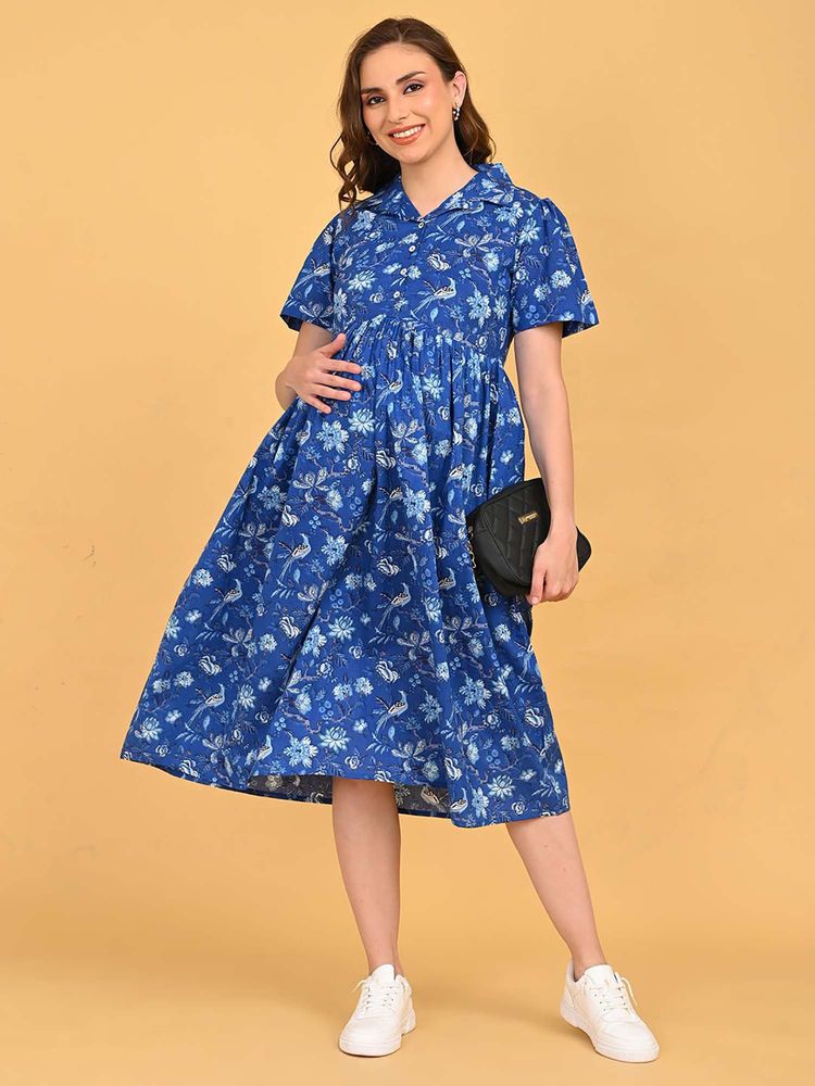 The Mom Store Bluebell Beauty Maternity and Nursing Dress-image-5