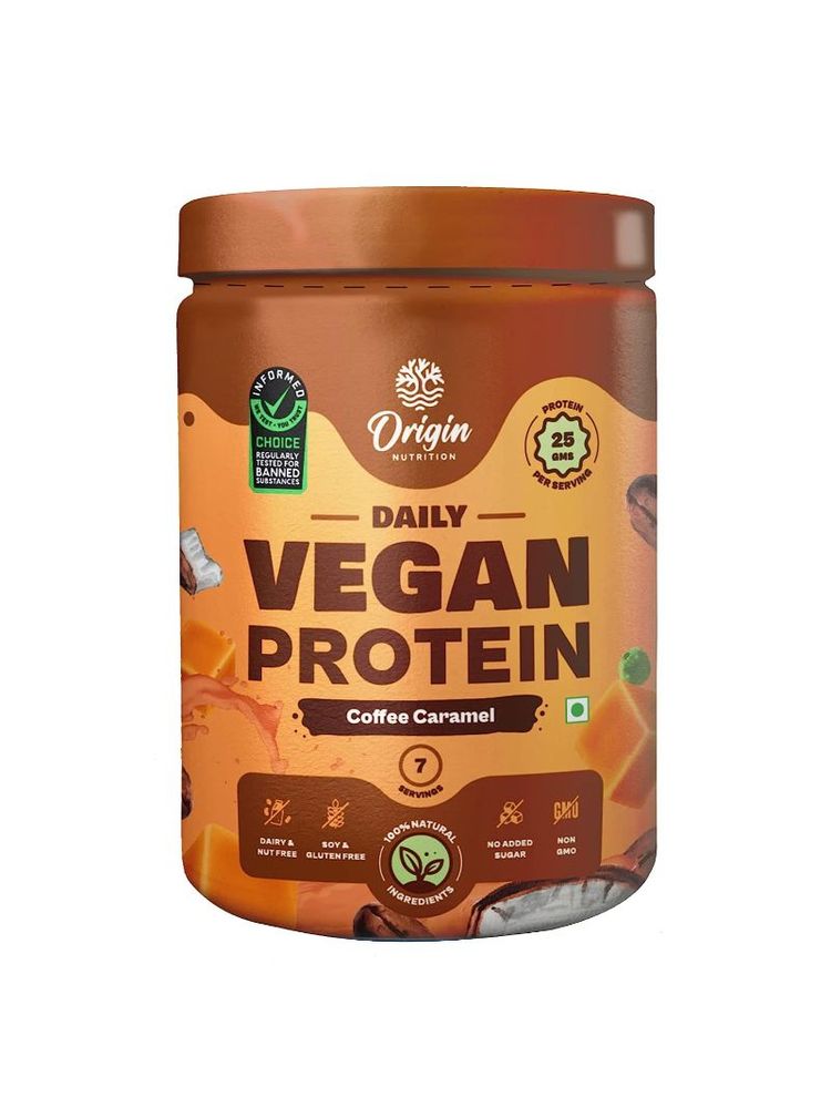 Origin Nutrition 100% Natural Vegan Plant Protein Powder - Coffee Caramel