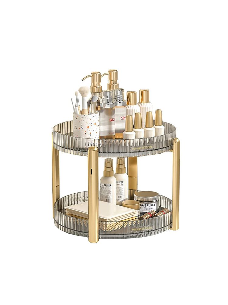 House of Quirk Bathroom Vanity Makeup Organizer Dressing Table Counter (Grey)-picture-27