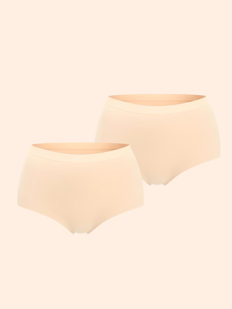 Underneat Women Seamless High Waisted Stretchable Shaper Brief Beige (Pack of 2)-image-35
