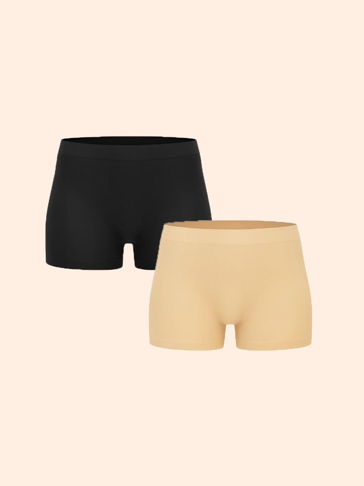 Underneat Women Full Coverage Cut Comfort High Waisted Boy Shorts Multi-Color (Pack of 2)-picture-17