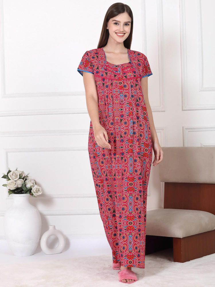 Sweet Dreams Womens Printed Nightdress Pink-picture-26