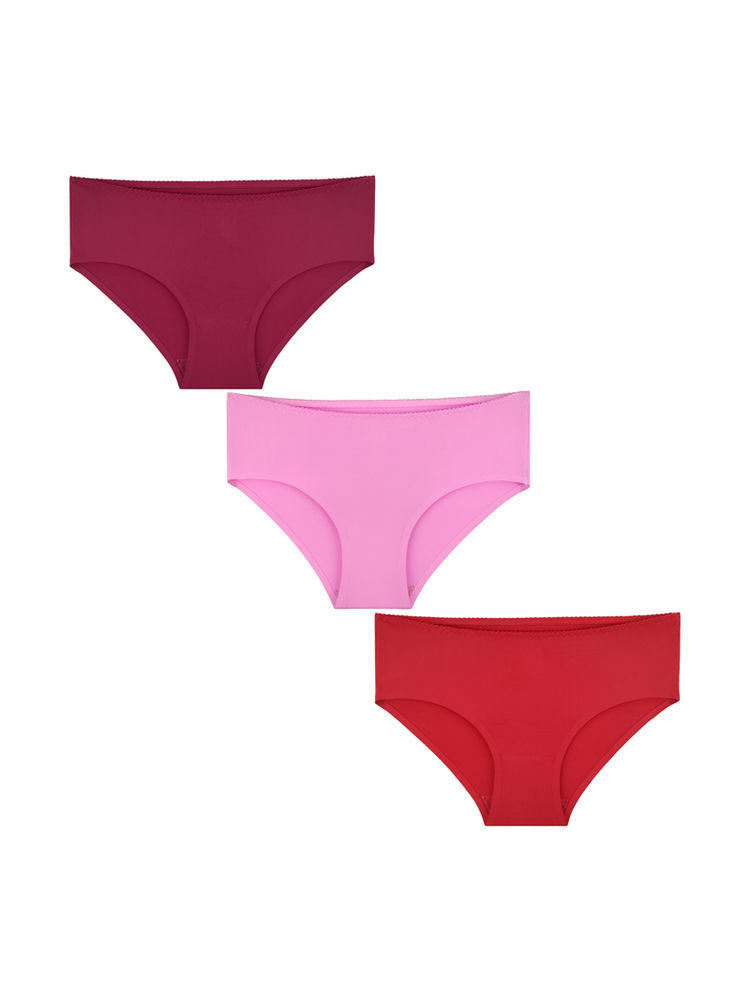 Bodycare Polyamide Invisibles Seamless 3 pcs Hipsters Panty Pack - Multi-Color PB03C-picture-42