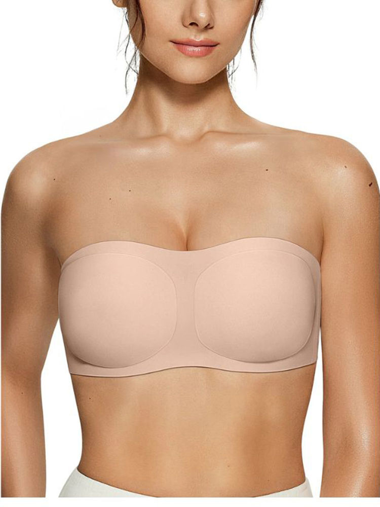 Rheal Curve Women Nude Non-Slip Silicone Grip Bandeau Tube Bra-picture-19