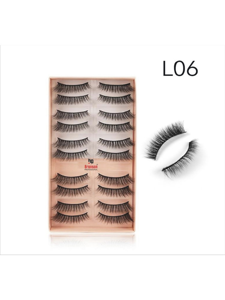 Bronson Professional Eyelash Set 3D False Long And Natural Eye Makeup No. L06-picture-20