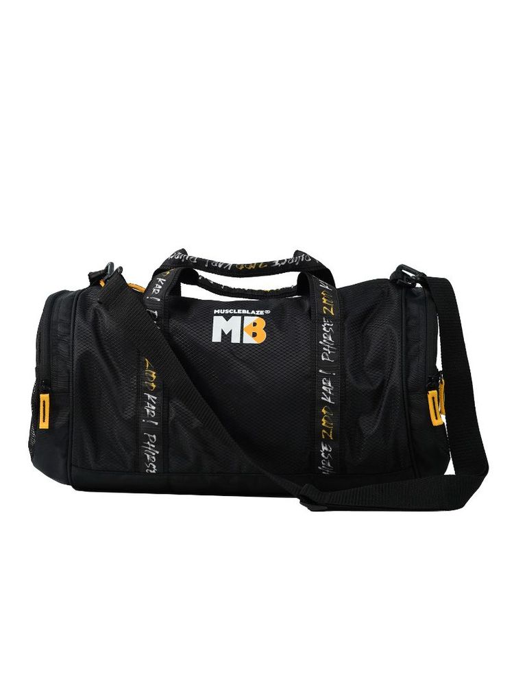 MuscleBlaze Gym Bag (Phirse Zidd Kar), Duffle Bag for Men and Women, Black, 30 L