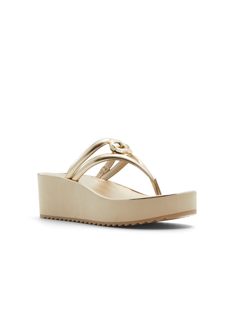 Aldo Women Gold Wedges-picture-13