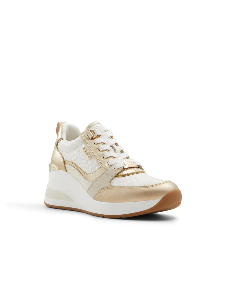 Aldo Women Gold & White Sneakers-picture-10