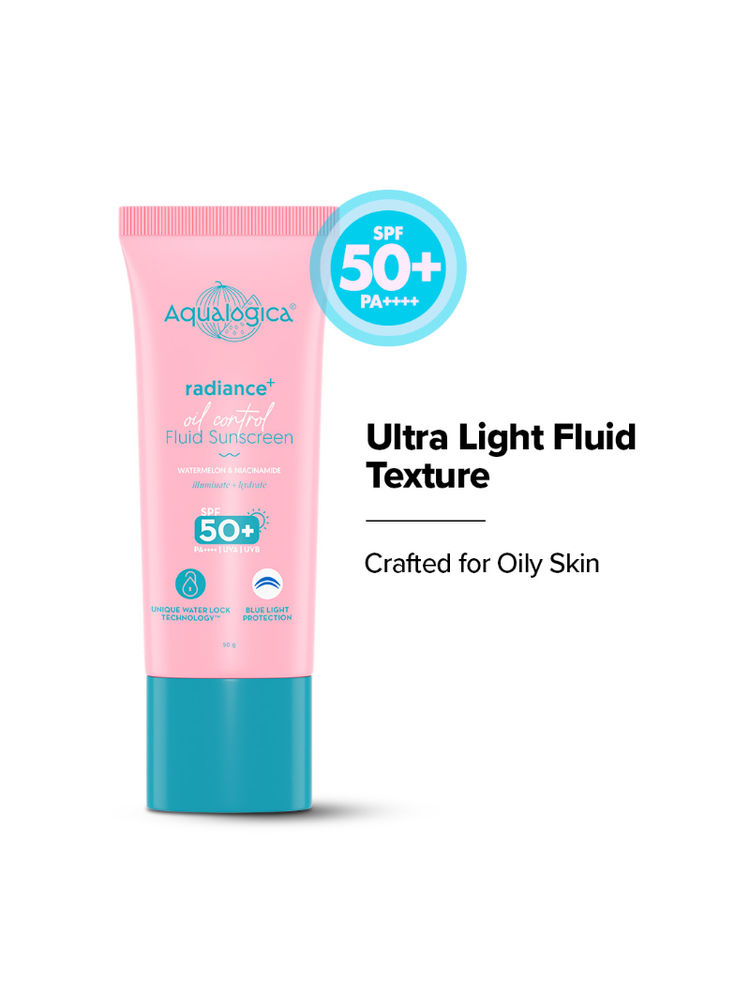 Aqualogica Radiance Fluid Sunscreen SPF50+ PA++++ with Niacinamide & Watermelon For Oily Skin-picture-16
