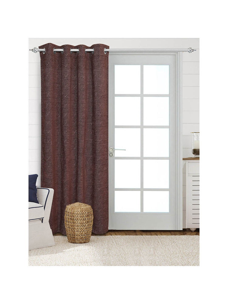 Saral Home Brown Pacman Chenille Blackout Curtain (4X9 Feet)-picture-11