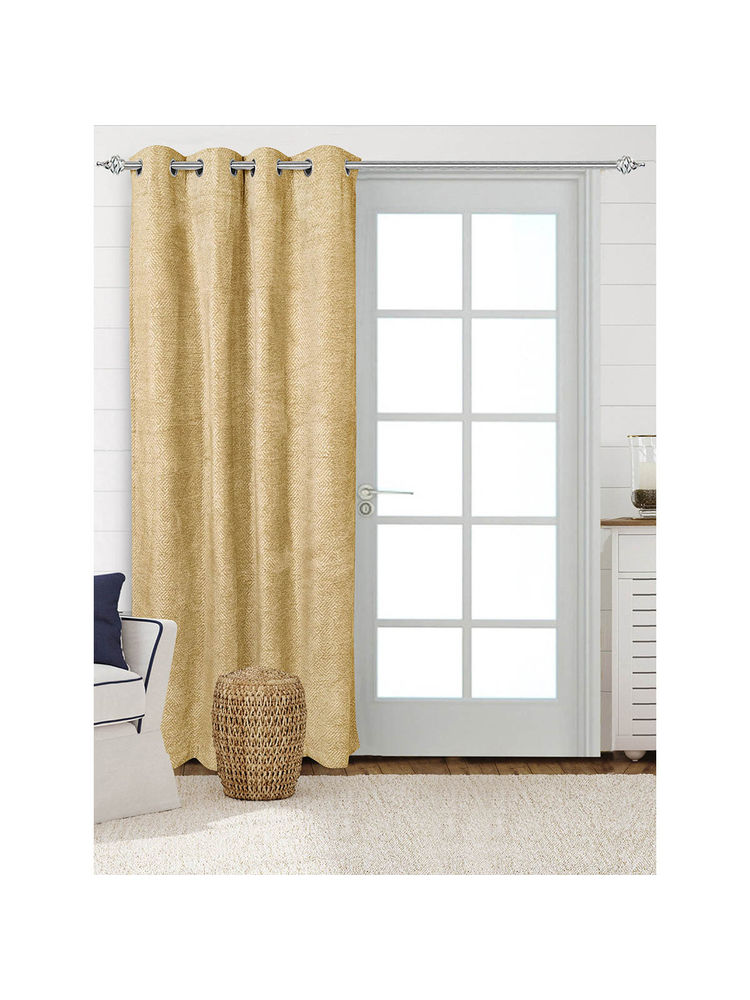 Saral Home Gold Pacman Chenille Blackout Curtains (4x7 Feet)-image-32