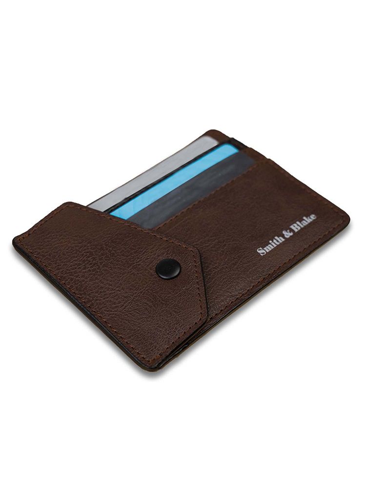 Smith & Blake Unisex Pu Solid Brown Wallet-picture-11