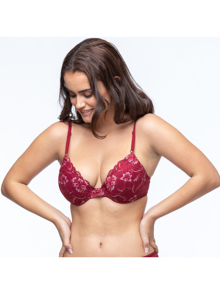 Curwish BLW-01W Lacy Wonders Wine Push-Up Bra-picture-21