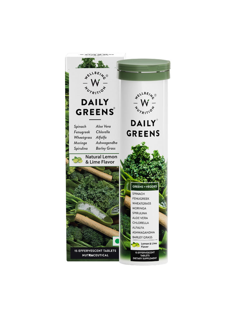 Wellbeing Nutrition Daily Greens, For Immunity & Detox, Lime Flavour