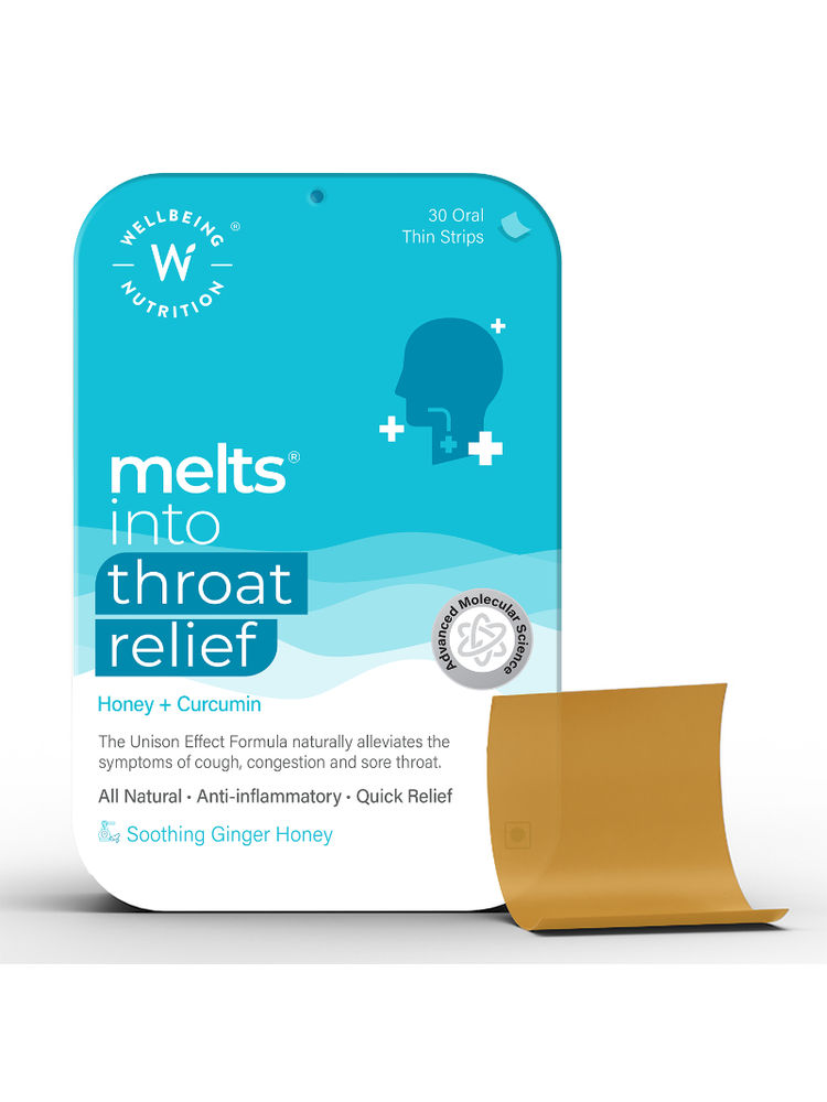 Wellbeing Nutrition Melts Throat Relief, Tulsi, Ginger, Cough, Sore Throat, Honey Flavour-image-22