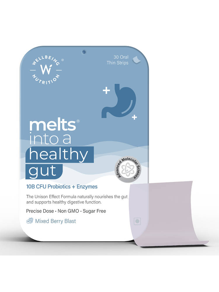 Wellbeing Nutrition Melts Healthy Gut, Probiotics, Indigestion, Gas, Mixed Berry Flavour-picture-34
