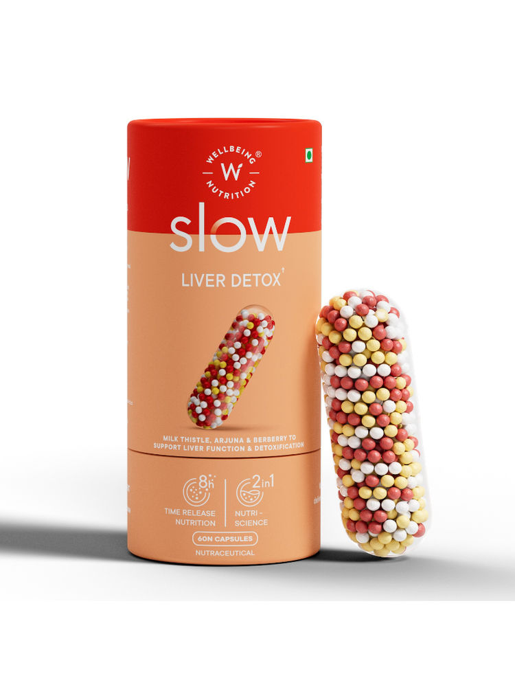 Wellbeing Nutrition Slow Liver Detox, Milk Thistle, Arjuna, Supports Fatty Liver