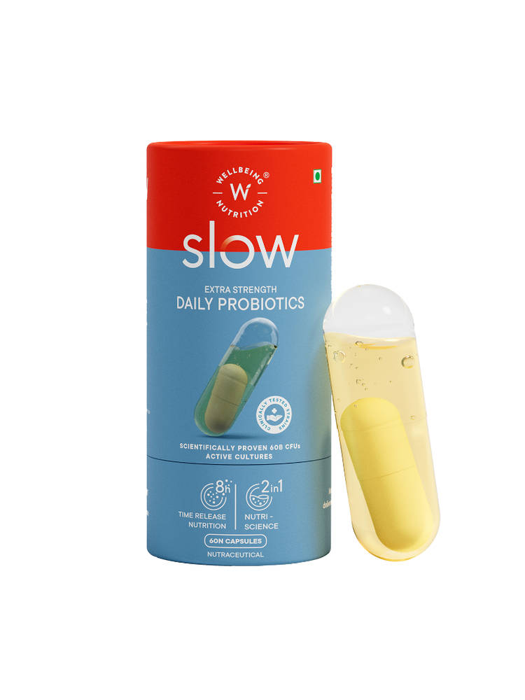 Wellbeing Nutrition Slow Daily Probiotics 60 Billion CFU, Bloating, Indigestion-picture-32