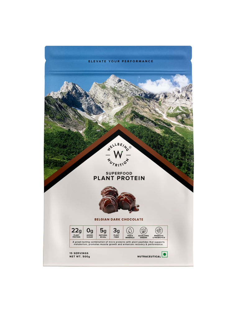 Wellbeing Nutrition Organic Vegan Protein Isolate, 3B CFU Probiotics, Belgian Dark Chocolate