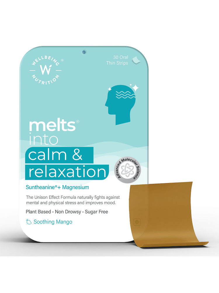 Wellbeing Nutrition Melts Calm & Relaxation, L-theanine, Reduces Cortisol, Mango Flavour-picture-50