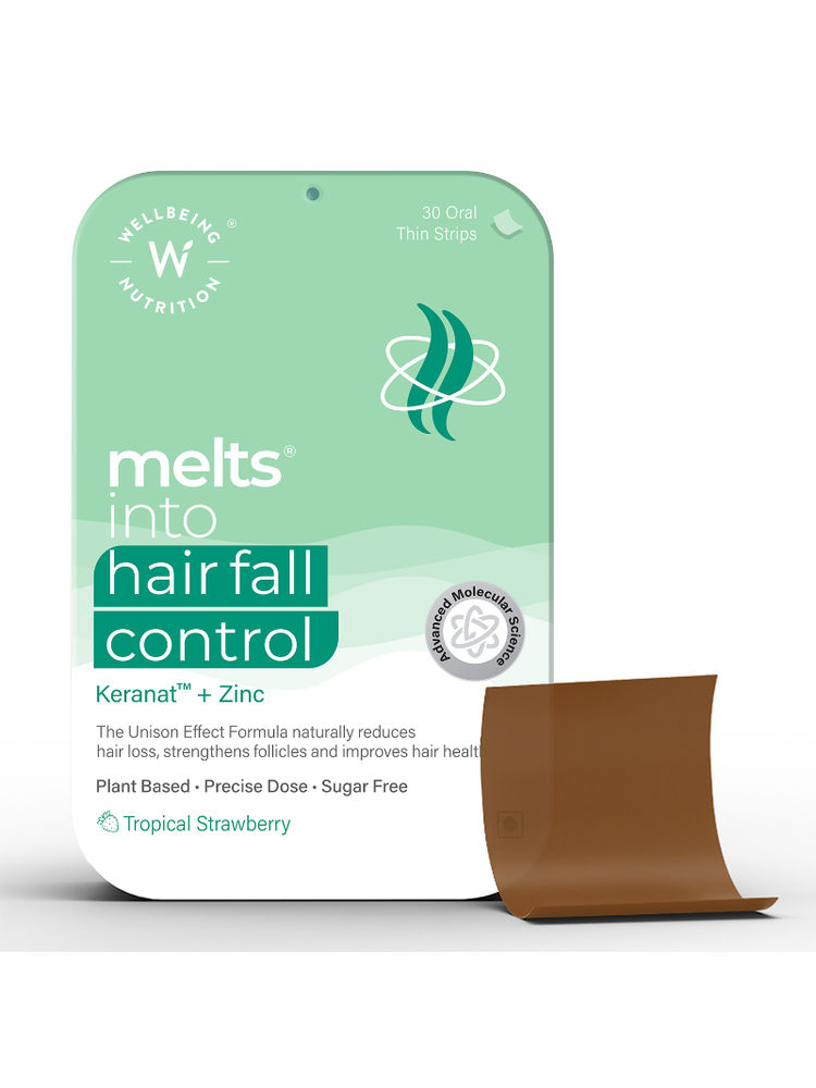 Wellbeing Nutrition Melts Hairfall Control, Biotin, DHT Blocker, Strawberry Flavour